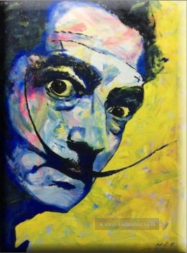 ein Porträt von Salvador Dali mit Messer Ölgemälde